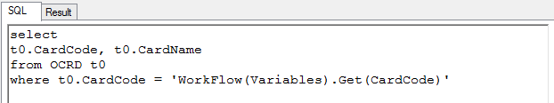 SQL statement