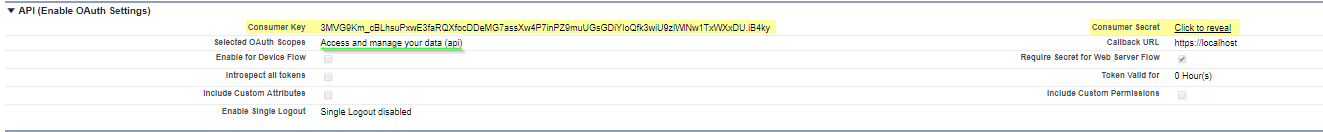 Salesforce oAuth Keys